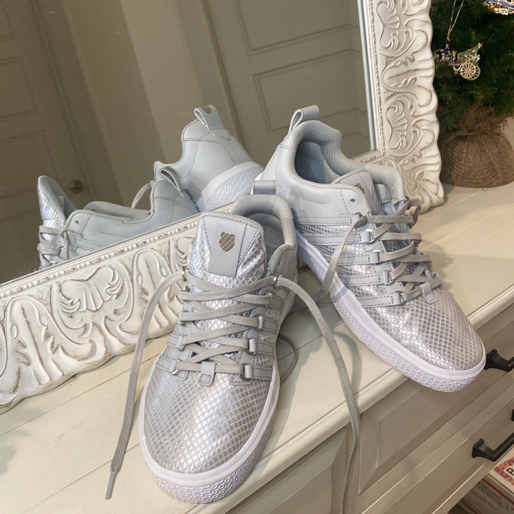 K-Swiss Metallic Silver Sneakers